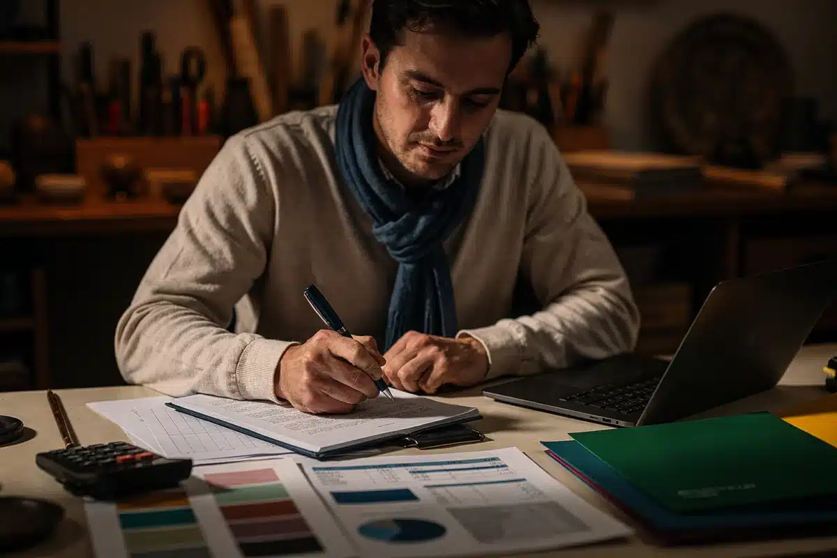 Rester en franchise ou opter pour la TVA : décider comm Rester en franchise ou opter pour la TVA : décider comme un chef d’atelier — Illustration — tva artisans d'art — Artisan