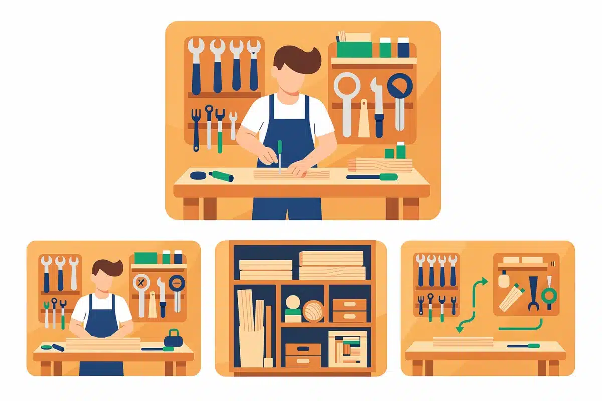 Standardiser l’atelier et les gestes pour gagner du tem Standardiser l’atelier et les gestes pour gagner du temps sans perdre le geste métier — Illustration — temps de fabricat
